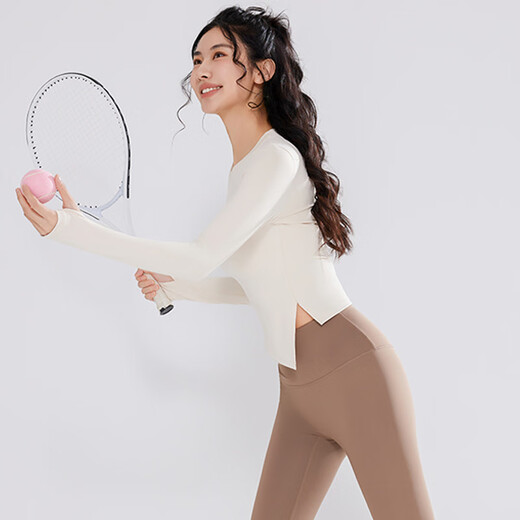 Victoria Traveler Sports Suit Women's Yoga Wear Autumn and Winter Running Fitness Wear Professional Pilates Training Two-piece Set White L