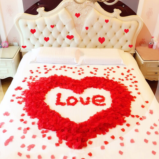 Sweet Spot Simulated Rose Petals 1000 Pieces Wedding Confession Decoration Hand Sprinkled Flower Proposal Making Romantic Wedding Room Decoration Supplies