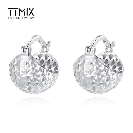 TTMIX shiny pine cone earrings platinum earrings pt950 platinum earrings women's platinum earrings birthday gift 6.3-6.5g,