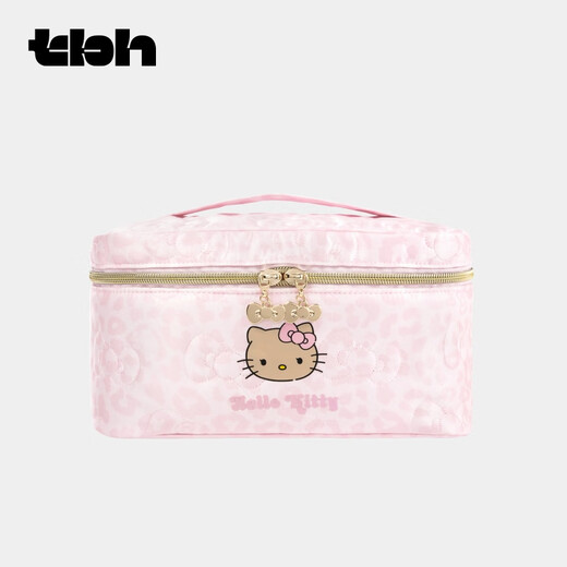 Brutalist Home (tbh) Sanrio Hello Kitty portable large-capacity travel quilted cosmetic bag toiletry bag Hello Kitty medium travel quilted cosmetic bag pink leopard print