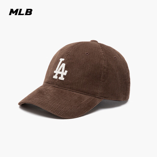 MLB Official Male and Female Couple Versatile Large Logo Fashion Casual Corduroy Baseball Cap 24 Autumn and Winter CPWC1 Los Angeles Dodgers/Brown One Size
