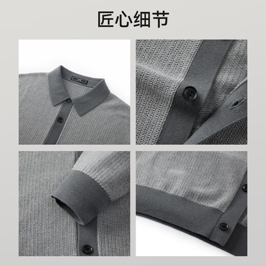 EMZ Ordos 100% mercerized Australian wool 7A antibacterial men's wool sweater autumn and winter commuting simple lapel