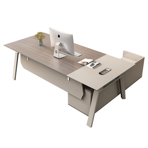 OUDITU Desk Boss Desk Simple Modern President Manager Desk Grand Executive Desk Supervisor Desk Office Desk and Chair Combination South American Cherry The lowest on the entire network 1.8m supervisor desk + removable side cabinet + headrest chair