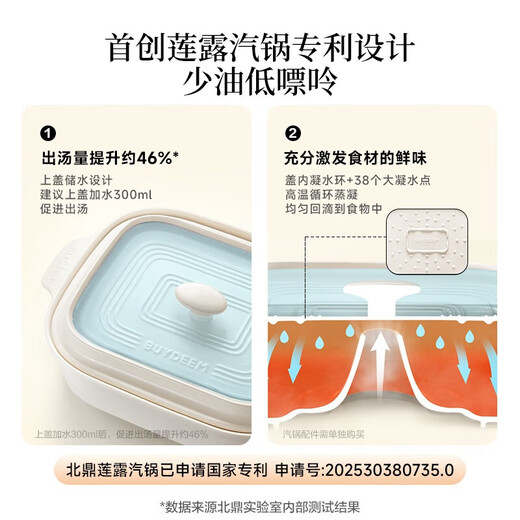 Buydeem electric steamer household all-stainless steel 0-coated electric stew pot steaming and stewing all-in-one pot large-capacity multi-function pot scheduled appointment steam pot G76 light fir green only single pot