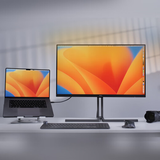 AOC 27-inch 4K HDR400 wide color gamut Type-C90W adaptive rotation sensor TUV hardware low blue light and no flicker energy-saving office computer monitor U27U3D