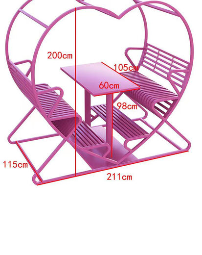 Yusenyi customized tables and chairs, homestay decorations, bar restaurant, love-shaped bar, Internet celebrity outdoor swing, wedding photography guide, color + screws + customization