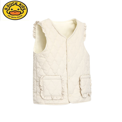 G.DUCKKIDS2025 Girls' vest for autumn and winter with velvet vest for girls and babies, thickened inner warm vest, cherry blossom pink_girls' velvet style 110 cm_100-110CM