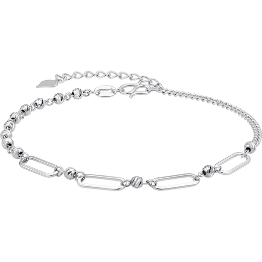 Jinzhifu Geometric Platinum Bracelet for Women PT950 Platinum Women's Chain for Wife, Girlfriend, Valentine's Day, Birthday, Mid-Autumn Festival Gift for Women, About 3.4 grams (refund more, make up less)