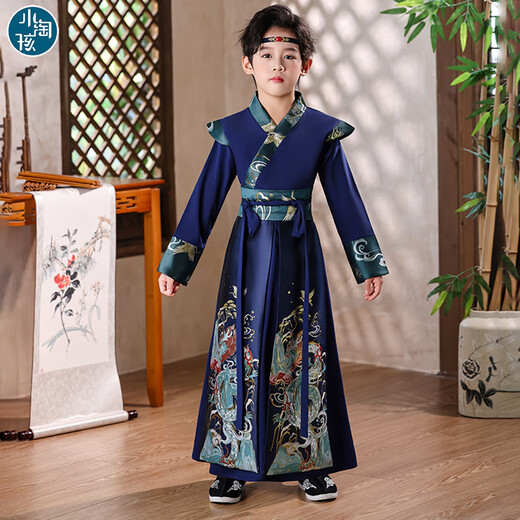 Little Taobao Hanfu Boys Spring and Autumn Boys Ancient Costumes Chinese Style Children's Tang Suit Performance Costumes SMD-07 Fulong 140