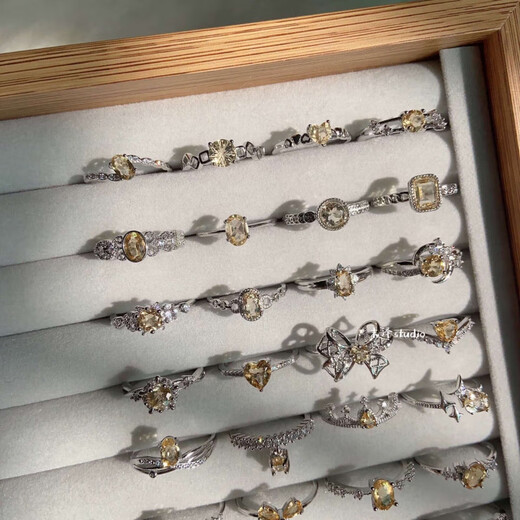 Shudou Mo Ze Citrine Ring Collection Natural Crystal Light Luxury Fashionable Colorful Treasures Living Design Daily No. 1