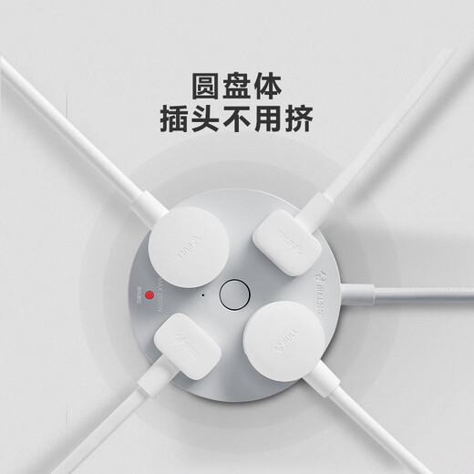 Bull disk socket panel with switch converter 1 meter cable desktop power strip 1.8 meters / 3 meters / 5 meters multi-hole with USB round power strip multi-purpose plug board wiring board drag strip 4 holes 1.8 meters R2220 + mother-in-law buckle
