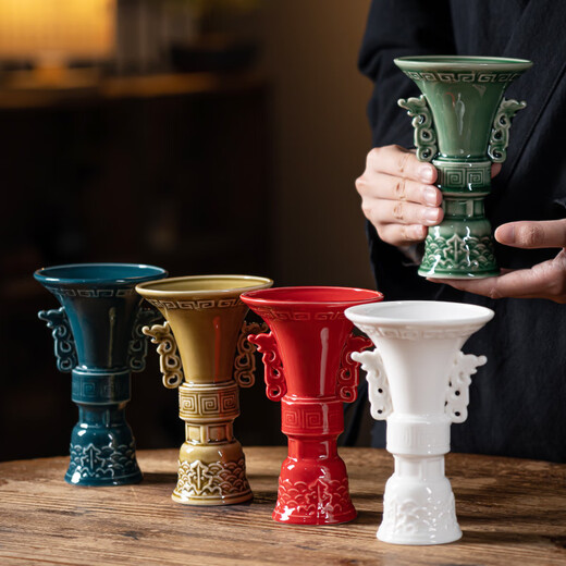 Man Gong high-end quality liquor cup, exquisite 2 liang retro celadon goblet, white wine wine glass, household 2 liang spirits wine set, Qinqing goblet, single cup (capacity approx.) 100ml