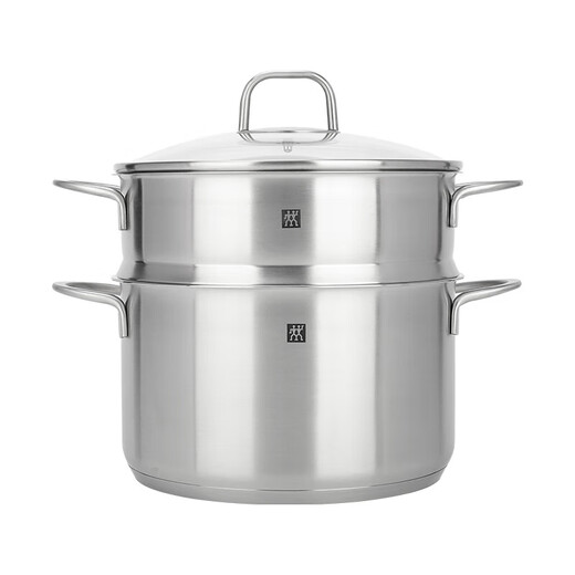 ZWILLING double-layer steamer stainless steel soup pot steamer pot steamer drawer steamer dual-purpose pot steamer fish pot soup pot household large capacity soup pot + steamer 2 layers 24cm