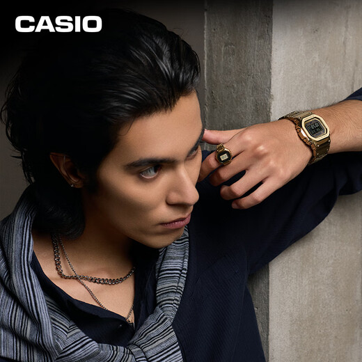 CASIO Limited Ring Watch Gift Box LCD Display LED Lighting 50th Anniversary Gold Casio Cube CRW-001G-9PR Gold