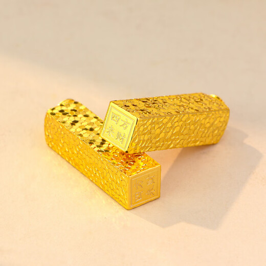 KZD Old Phoenix 999 Pure Gold Exploding Crushed Ice Square Lai Cai Small Square Bar Pendant Women's Fashion Crushed Ice Square Necklace Pendant (excluding chain) about 16 grams