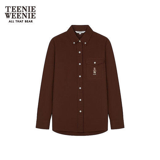 Teenie Weenie Bear Women's Shirt 2025 Autumn New Simple and Elegant Fashion Embroidered Long Sleeve Shirt