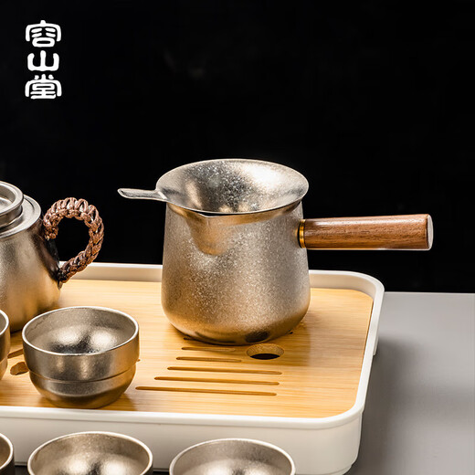 Jiaqi pure titanium tea set complete set outdoor teapot tea making set office gift portable tea set complete set tea making set