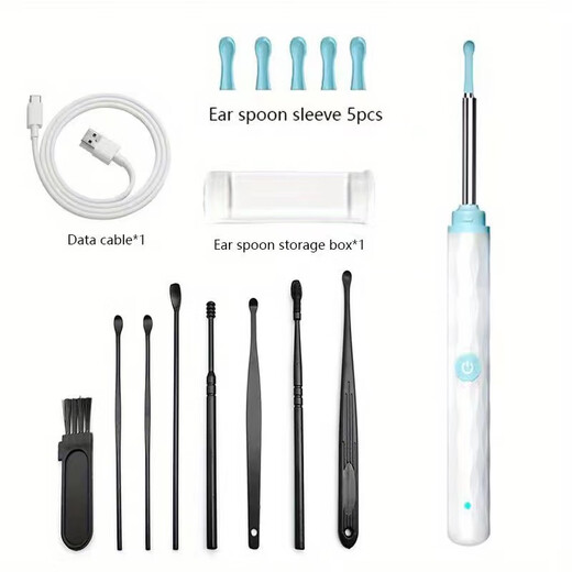 Shantou Lincun Visual Ear Pick High Definition Visible Ear Pick Luminous Ear Pick Ear Picking Tool Ear Cleaning Artifact New Waterproof High Definition No Delay White + 8-piece Set