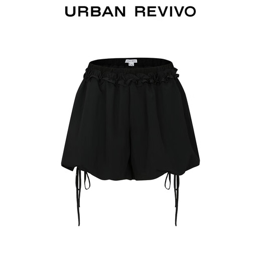 UR2025 Autumn New Women's Ballet Style Pleated Lace Loose Shorts UYL650084 Black S