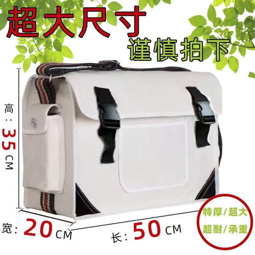 Vinoa construction site tool bag thickened canvas bag large capacity multifunctional water and electricity storage hardware tool bag wear-resistant and strong white large size 45.14.30 external size error 3 cm