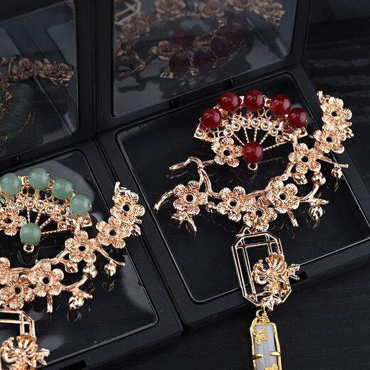 New national fashion bride and groom father mother wedding corsage simple wedding corsage suit brooch emerald green - corsage 1 box