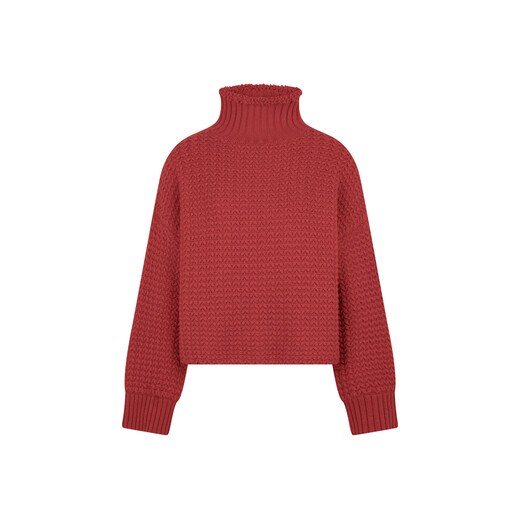 MEIYANG Instant Noodles Sweater Wool Cashmere Blended Interesting Texture Turtleneck Sweater Loose White Winter New Style Red M