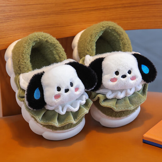 New autumn and winter children's cotton slippers cute cartoon boys and girls indoor girls' slippers infant baby cotton shoes upgraded version purple-slippers 12 26/27 size inner length 16CM