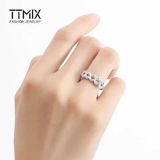 TTMIX Five Emperors' Money Platinum Ring Crushed Ice Ice pt950 Platinum Ring Platinum Live Mouth Women's Ring Birthday Gift 3.7-3.9g