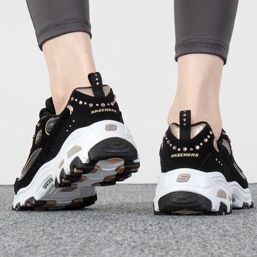 Chaussures féminines Skechers 2025 Au automne Nouvelles chaussures de sport légères et à la mode Chaussures de course basse top respirant et confortable chaussures décontractées Panda 11979-BKGD 35 220 mm