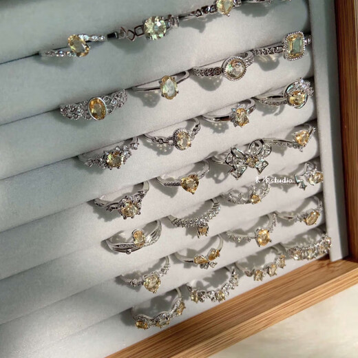 Shudou Mo Ze Citrine Ring Collection Natural Crystal Light Luxury Fashionable Colorful Treasures Living Design Daily No. 1