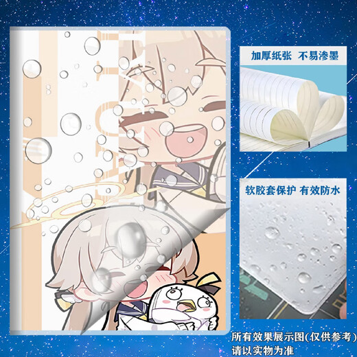 MPPMCK新款碧蓝档案胶套本男生二次元本子笔记本初中生练习本横线本定制封面 胶套本JT13754横线56张A5