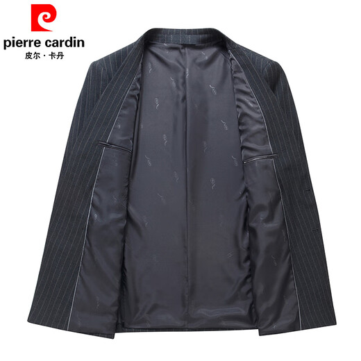 Pierre Cardin French haute couture striped suit suit for men, high-end double-breasted middle-aged business suit, three-piece wedding dress, gray L size 175, it is recommended that 125 Jin Jin equals 0.5 kg -135 Jin Jin equals 0.5 kg