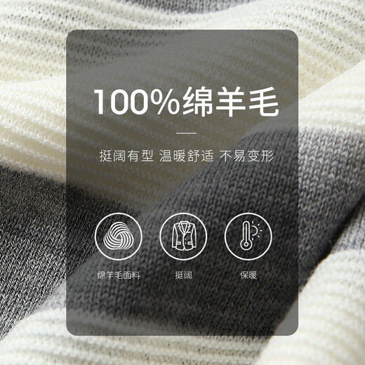 HECHTER men's wool sweater 100% wool pullover top business casual commuting inner sweater light gray M