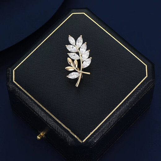 AIF leaf brooch, high-end women's light luxury brooch, anti-exposure brooch, high-end birthday gift for girlfriend, leaf brooch
