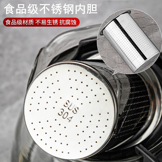 Mengting teapot thickened glass stainless steel filter teapot large capacity kettle tea set 1000ml