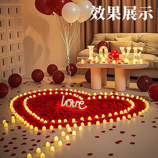 Dongzhitiandi simulated rose fake flower petals for wedding, wedding room, birthday confession, decoration, hand-spreading flowers, proposal, petal rain, simulated rose petals, milky white, about 1000 pieces
