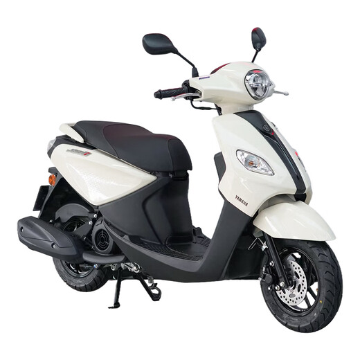 Yamaha Qiaoge i125 disc brake version, pedal fuel motorcycle, fuel-saving commuting, cost-effective, ivory white