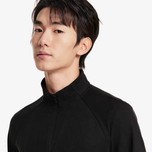 JOEONE Shopping mall same model, thermal storage and warmth, long-sleeved T-shirt for men, autumn and winter stretchy comfortable inner top, slim fit+black+JT1D57627 L 175/96A(50)