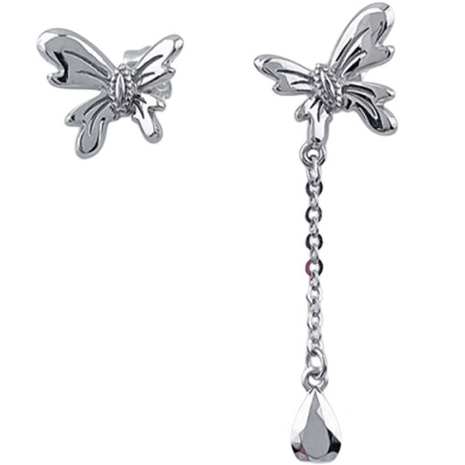 Lao Fengxiang platinum earrings, gemstones, drop tassel earrings, gifts for girlfriends, platinum jewelry, white gold, about 2.40g