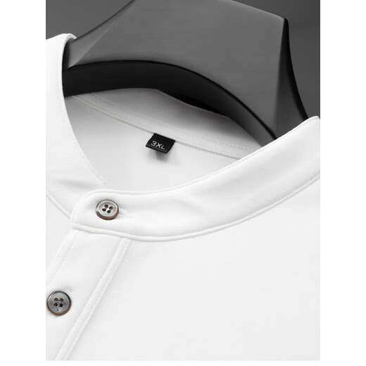 VARWANEO international first-line brand autumn and winter fat man's inner henley collar long-sleeved shirt men's plus size large size stand collar bottoming shirt black L (130-150) Jin Jin equals 0.5 kg