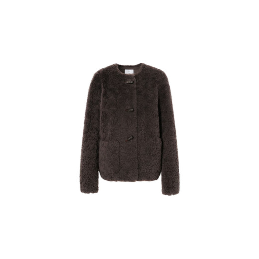 Eifini 100% sheep wool fur all-in-one college style horn button jacket 2025 autumn new style pumice gray S 85-110Jin Jin is equal to 0.5 kg