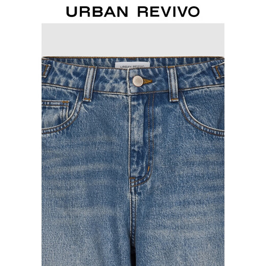 UR2025 Autumn Nuevo estilo de flujo de mujeres Retro Whisker Whisker Whisker Jeans pantalones Uyl850177 Azul 25