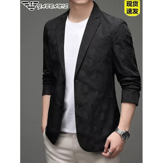 阿玛尼（ARMANI EXCHANGE）阿玛尼西服外套男士品牌春秋季2024年新款薄款潮韩版男士西装 ANY-A6629206蓝色 M 170/88A