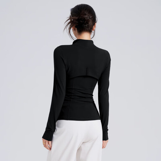 LULULOMDDW Autumn and Winter Yoga Jacket Women's Stand Collar Zipper Running Cycling Fitness Wear Pilates Training Sports Top Long Sleeve Blue L