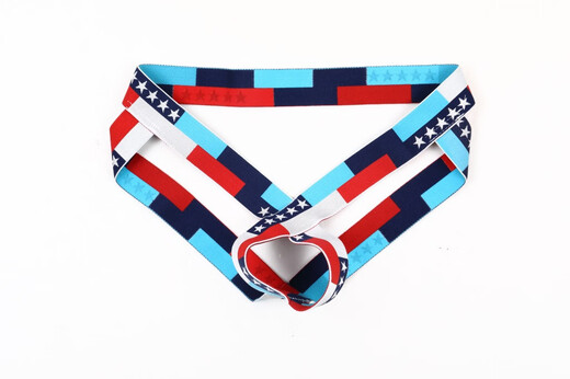 CIOKICX sexy low-waist men's underwear JJ hip lift ring thong hip lift hollow double thong E067 Star L European size (2.2-2.5 feet