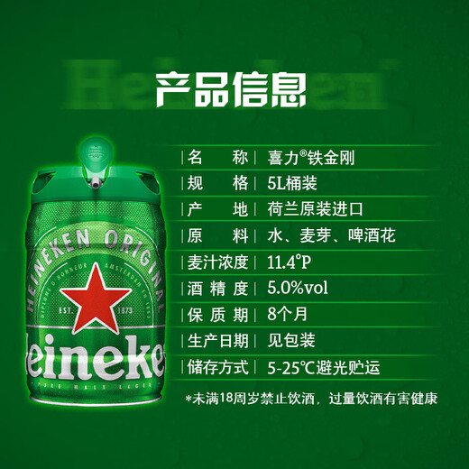 Heineken Classic Beer Iron King Kong 5L Barrel Official Authentic Imported from the Netherlands Party Beer OCC