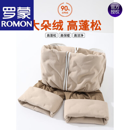ROMON high-end brand down pants women's winter outer wear 2025 Northeast cold-proof small nine-point thickened cotton pants apricot L