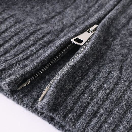 Jintu 100% pure wool sweater zipper sweater jacket for women 2025 autumn and winter new loose large size knitted cardigan thick coat gray 100% pure wool 4XL recommended 150-170Jin Jin equals 0.5 kg