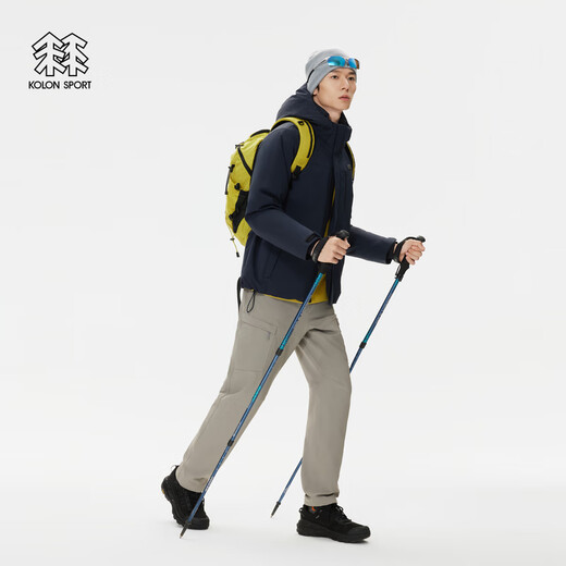 KOLON SPORT waterproof, windproof and breathable men's lightweight slightly elastic hooded goose down jacket