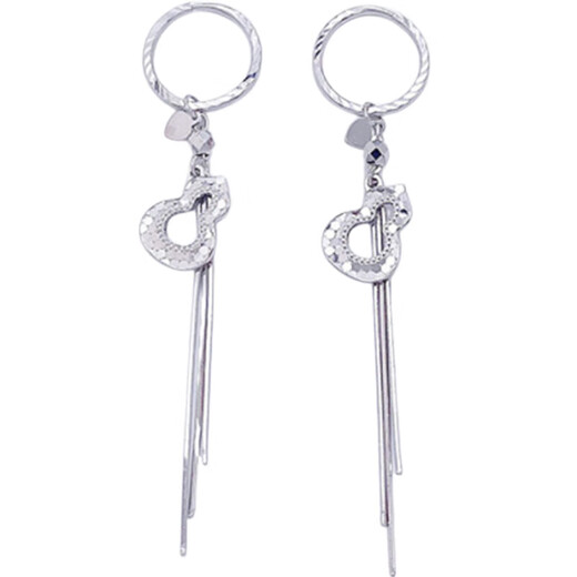 CHINA GOLD platinum tassel fish scale gourd earrings as a gift for your girlfriend, about 4.57g